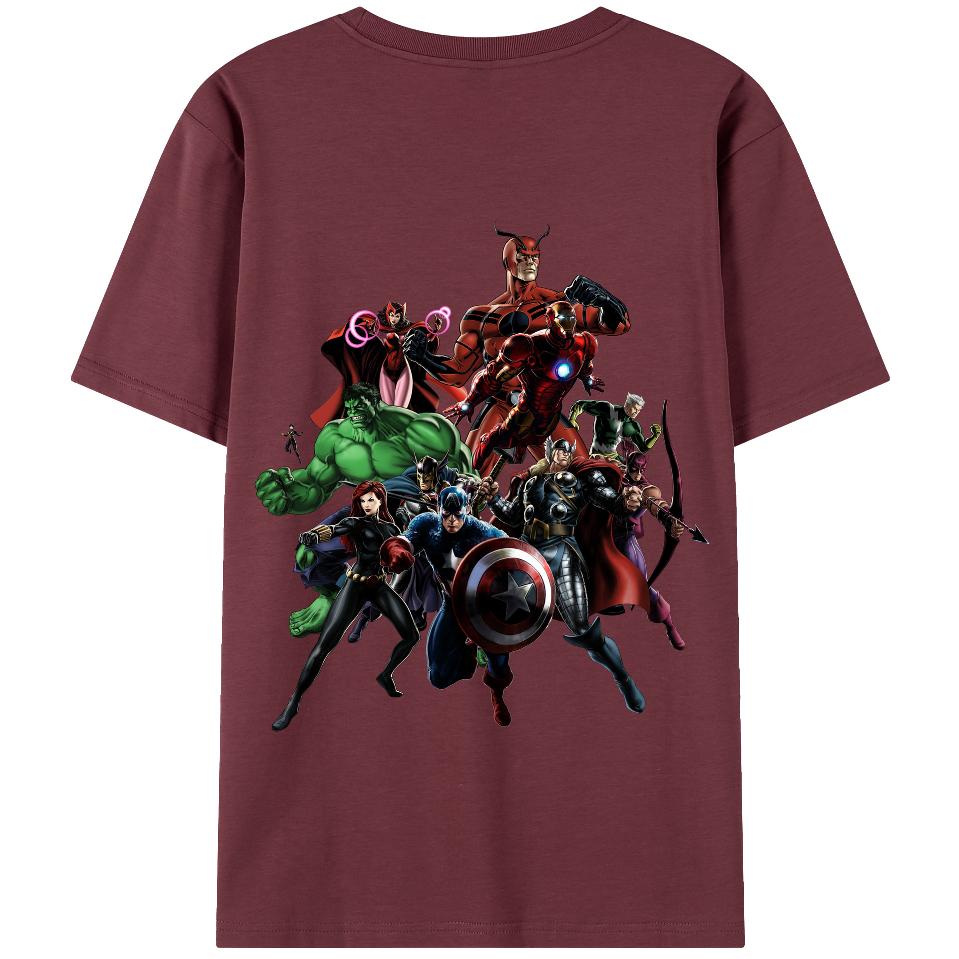 （画像用） アベンジャーズ The Avengers 綿100％半袖Tシャツ（背面プリント）